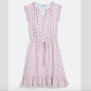 Draper James Mini Dress White Floral Flutter Sleeve Cotton Summer Size Small